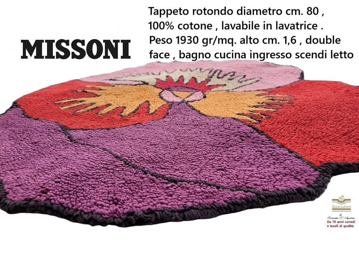 Tappeto Missoni 100% Cotton Diameter Cms. 80 double face