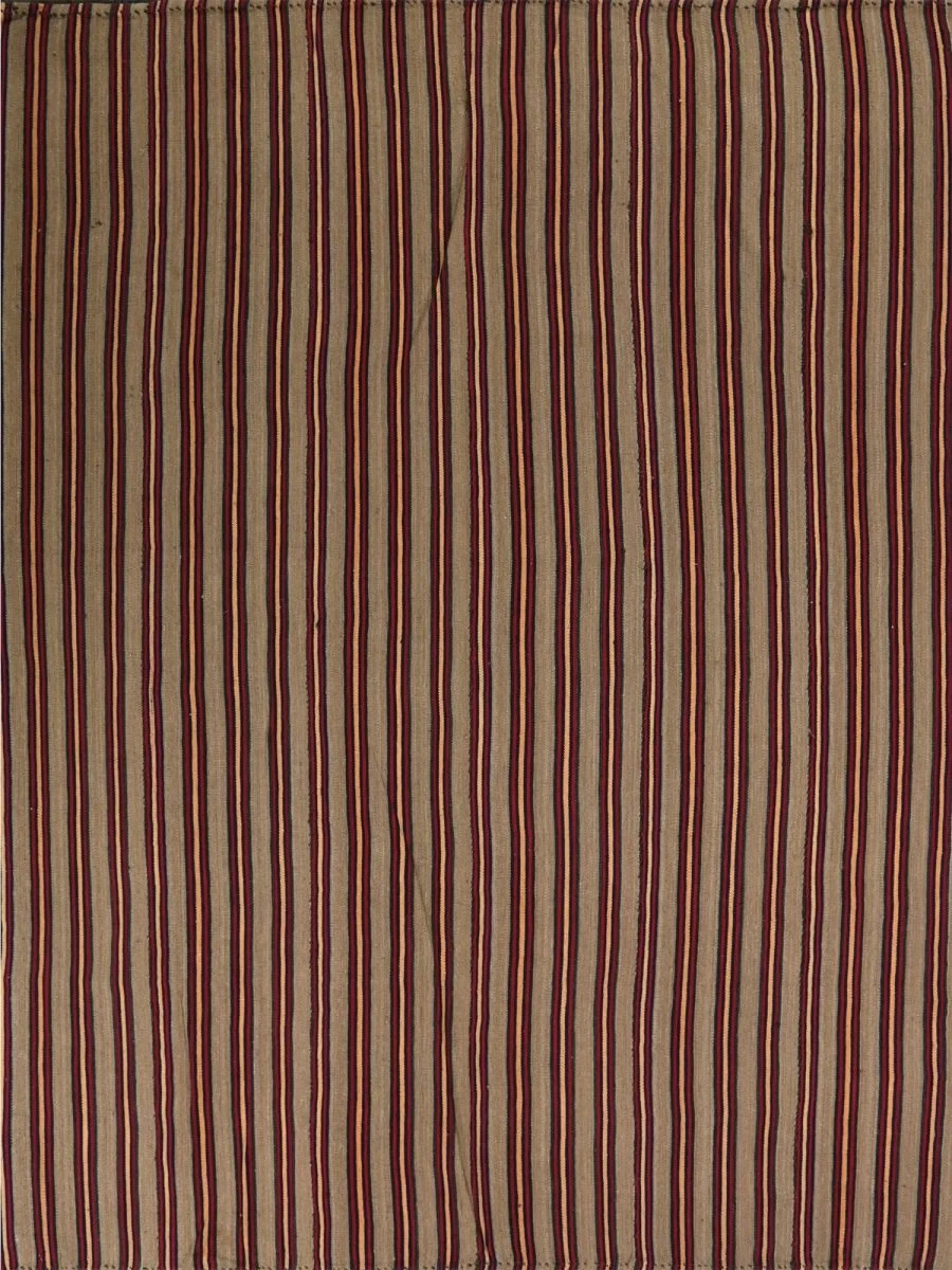 6×7 Handwoven Kilim Area Rug – Striped Pattern Wool Rug – Free US Shipping