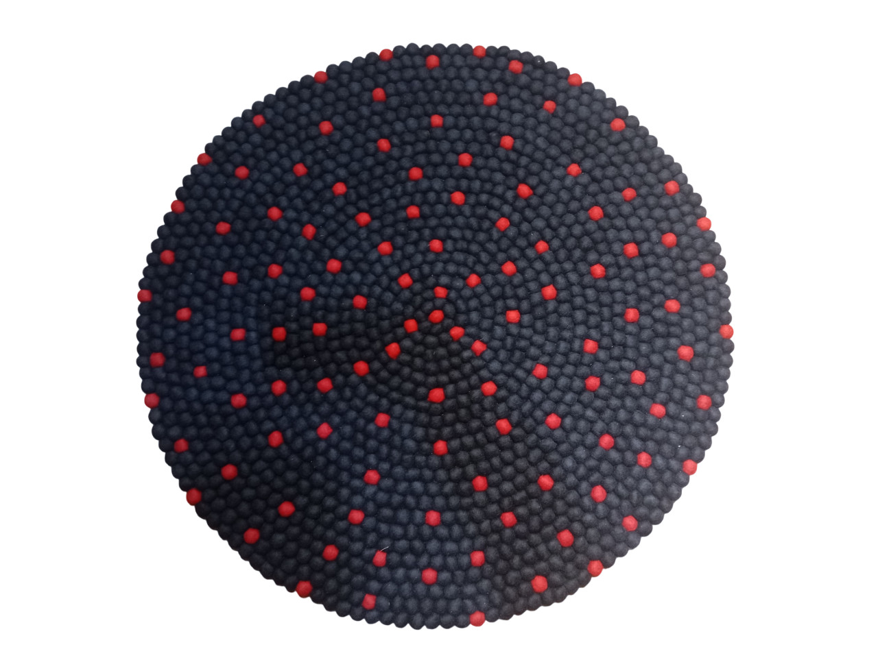 Handmade Wool Felt Ball Carpet in Navy Blue – 100 cm Diameter