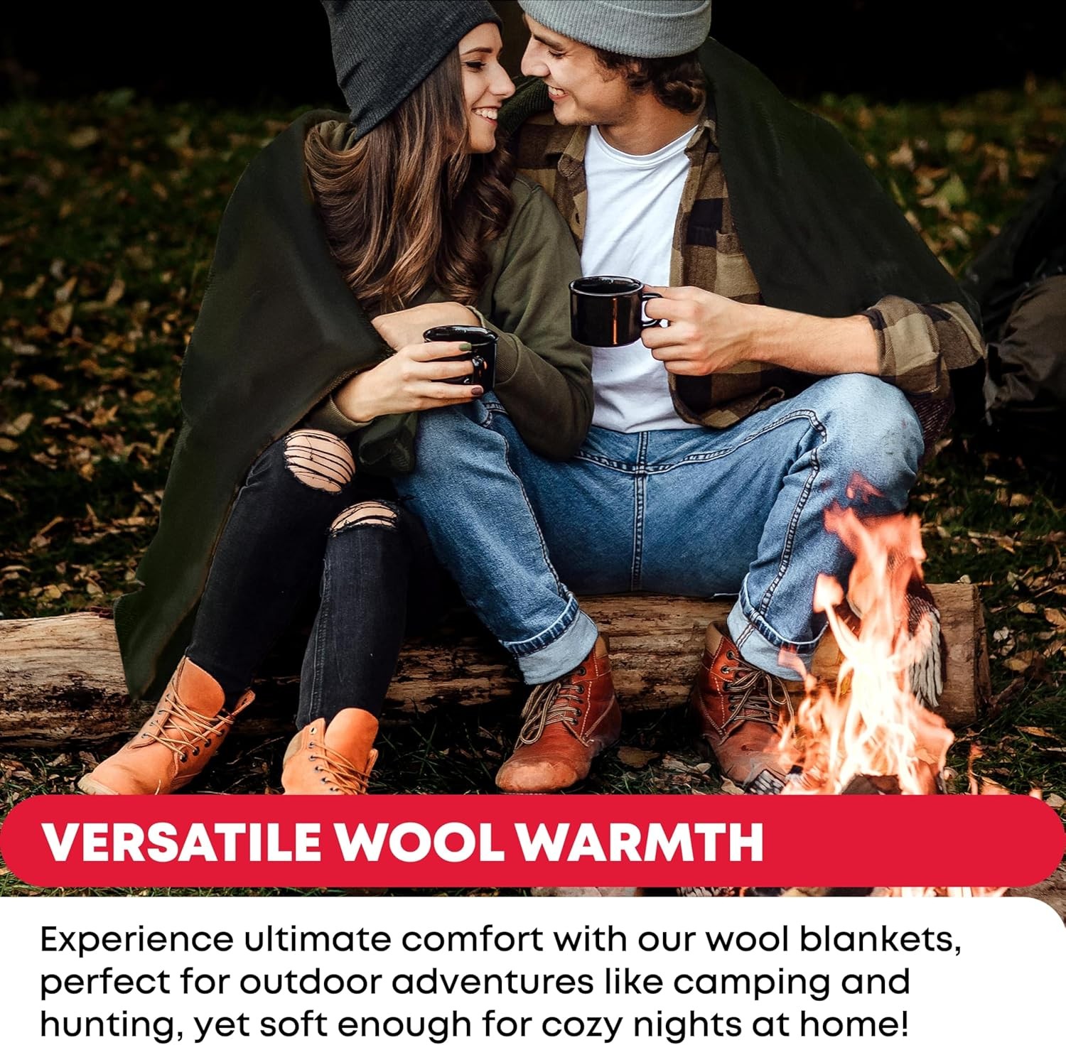 Military Wool Blanket – 80% Wool, Washable, Perfect Twin, Olive Drab Green