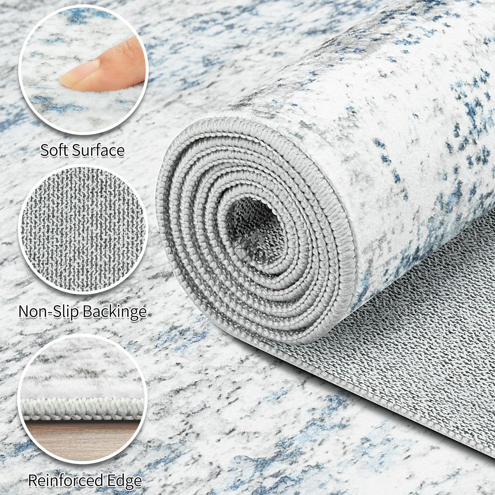 Area Rug Living Room Rugs: 5×7 Large Soft Indoor Carpet Modern Abstract Rug w…