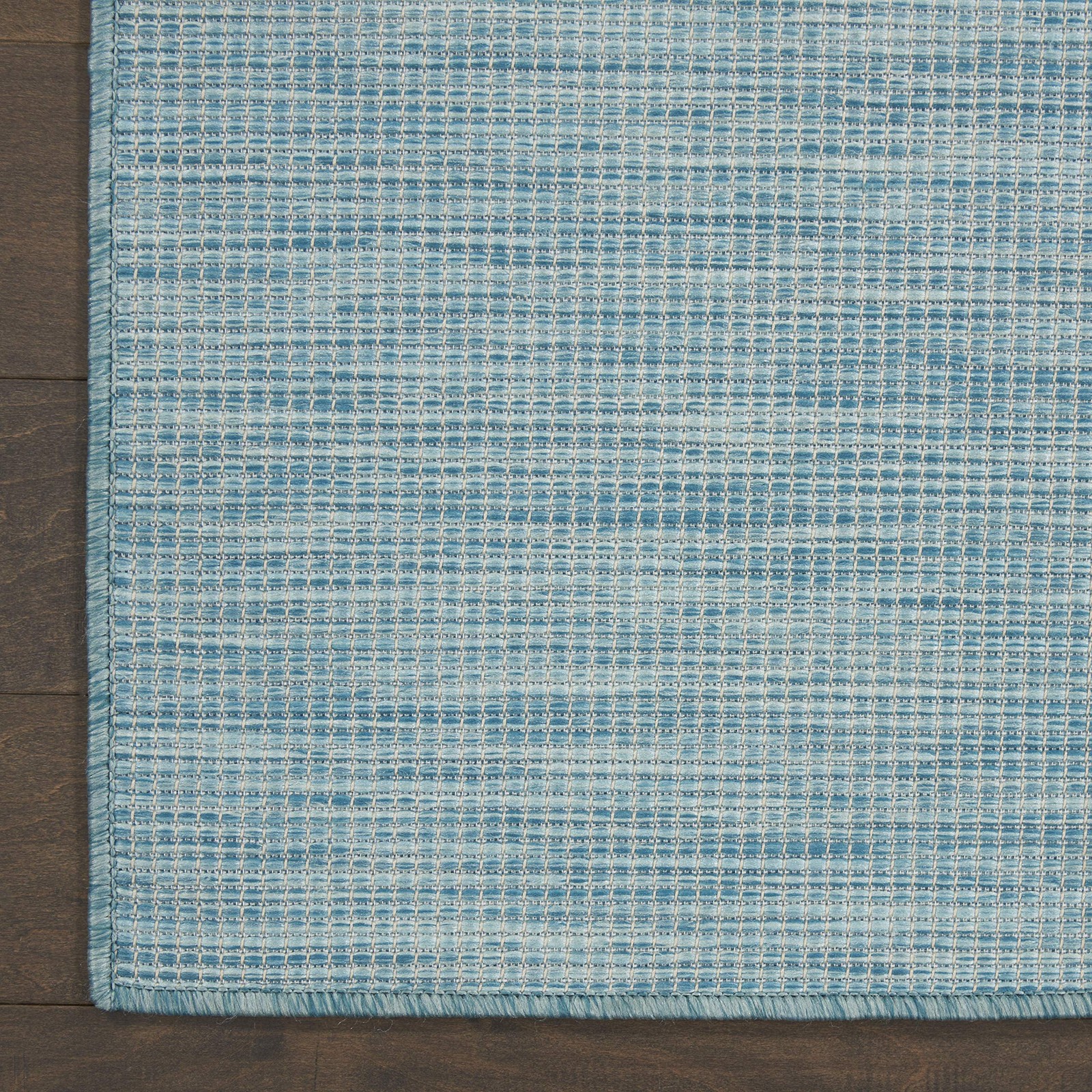 Aqua 4X6 Rectangular Outdoor Rug Durable Flatweave Lightweight Easy Clean