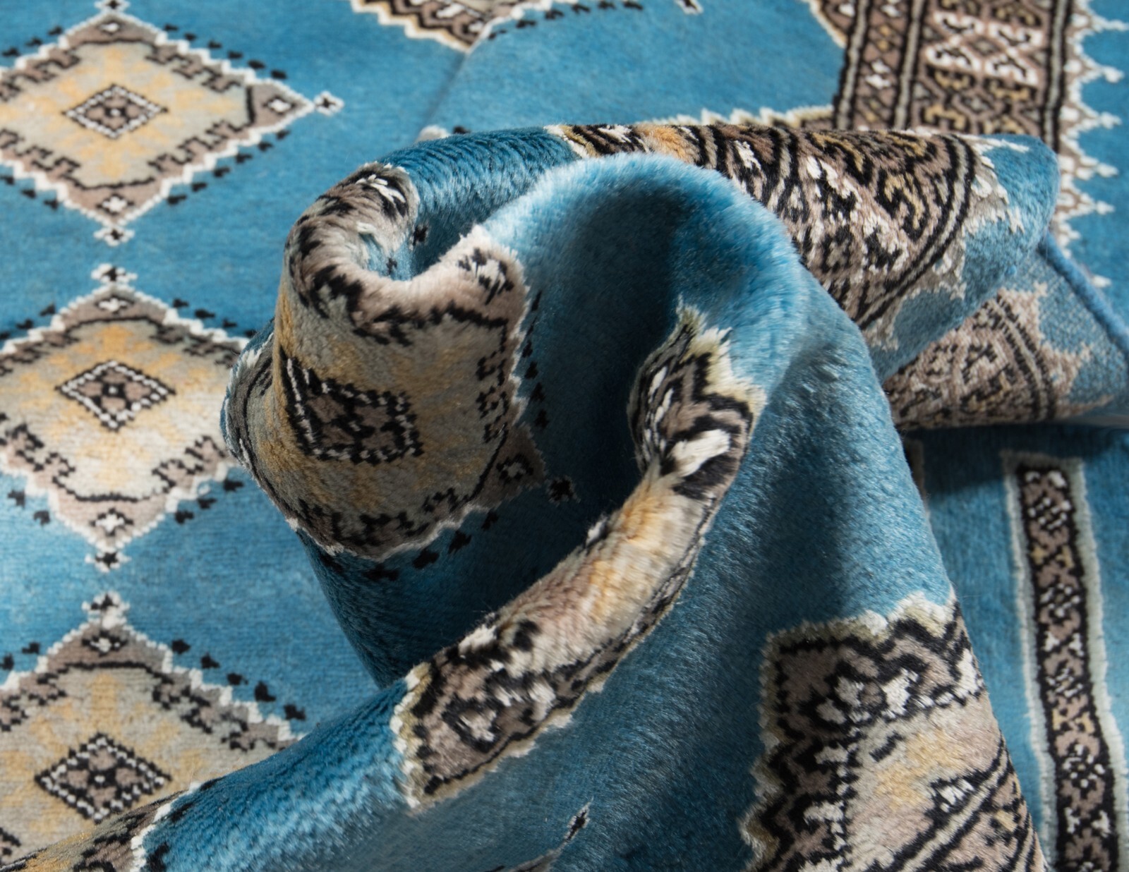 Pakistan Bokhara 152×93 cm Hand Knotted Oriental Carpet Rug Wool New Blue