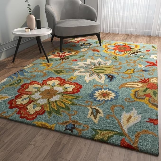 Hand Tufted Carpet Beautiful Floral Design Export Quality for Living Room-Bedroo