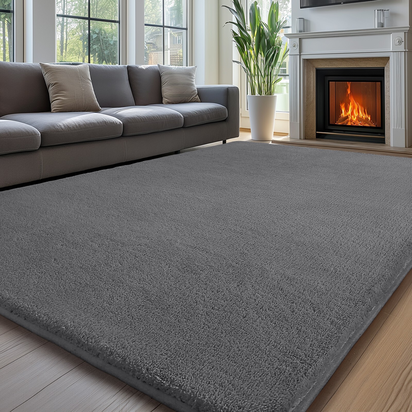 Large Plush Shaggy Area Rug – Soft, Non-Slip Carpet for Living Room & Bedroom