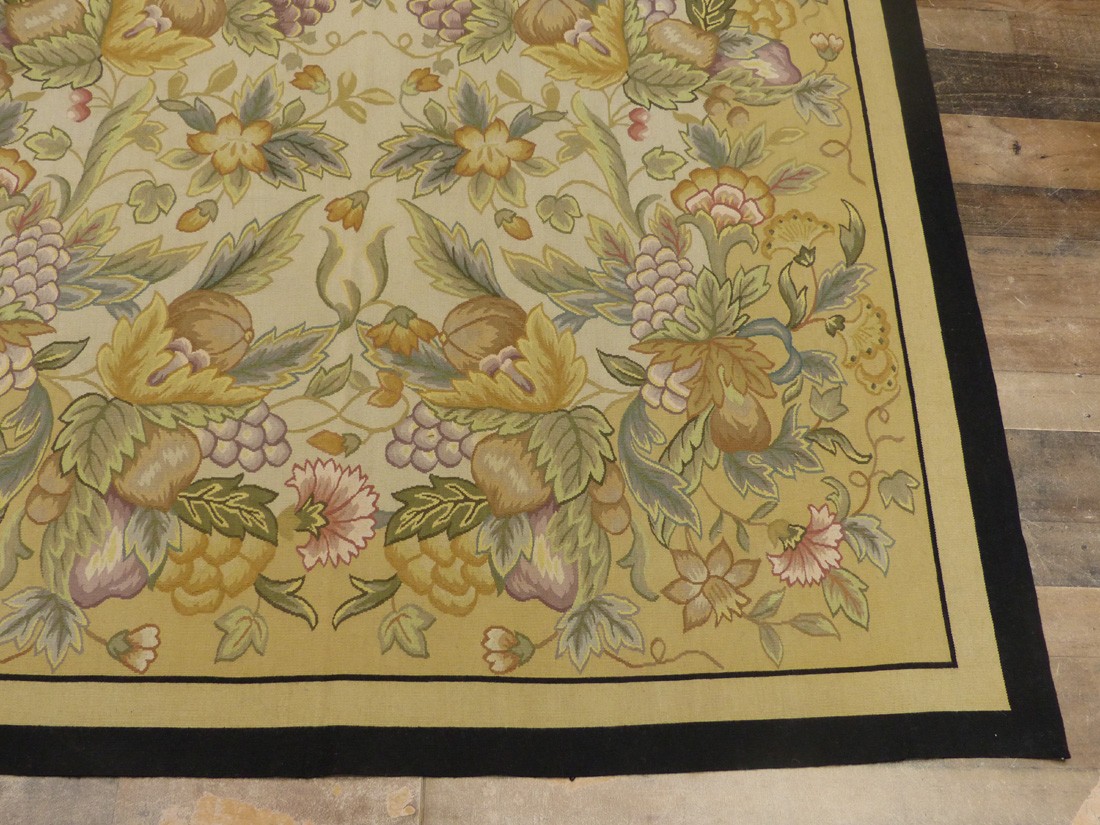 6’X9′ Country French Aubusson weave hand knotted wool Needlepoint Tapestry rug