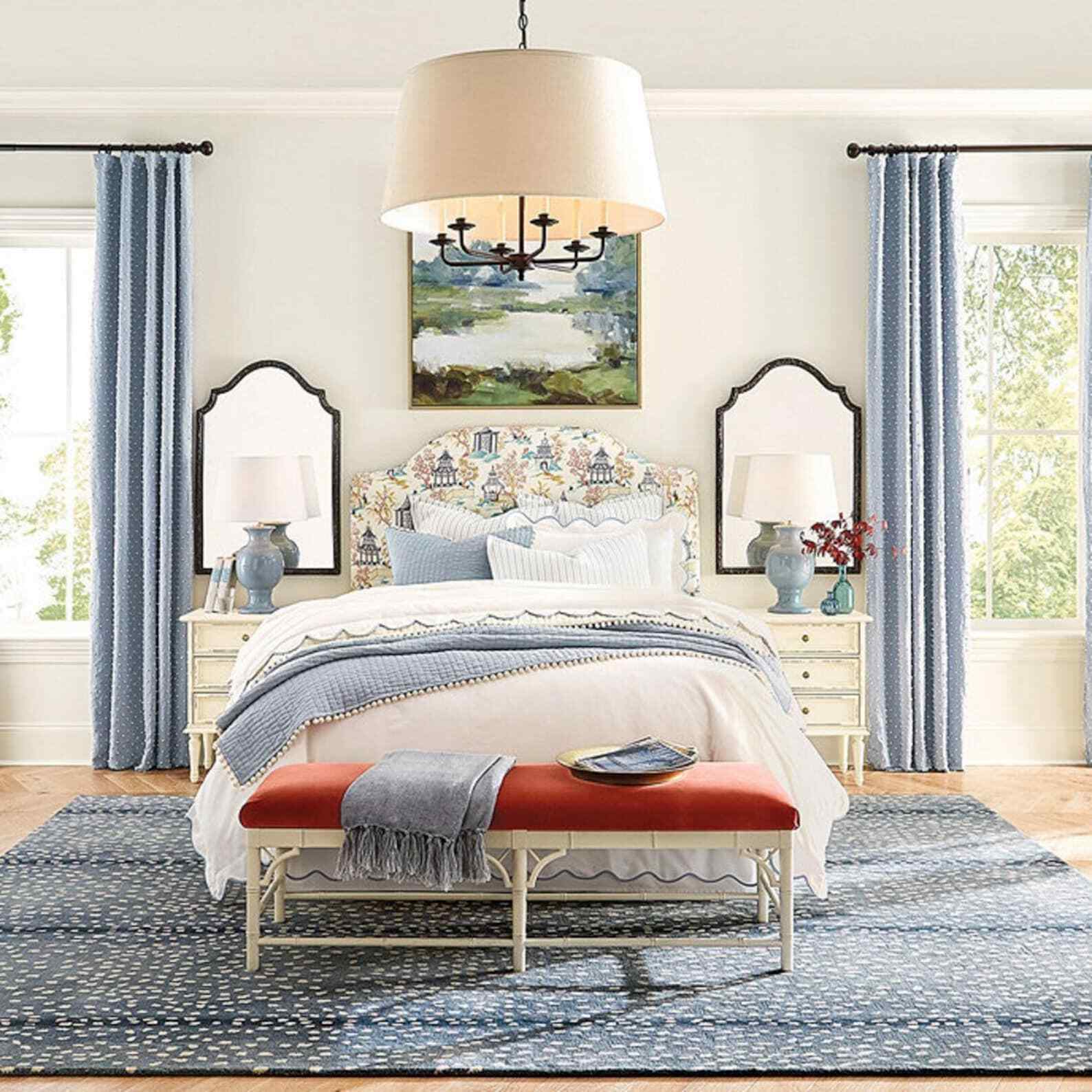 Antelope BD Blue Traditional Handmade Tufted 100% Wool Area Rugs & Carpets Home