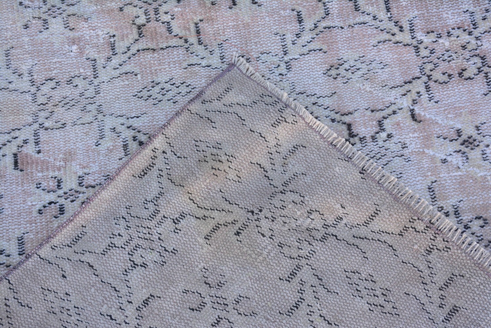 5,1×10,1 ft Rug, Vintage Turkish Rug, Gray Floral Rug