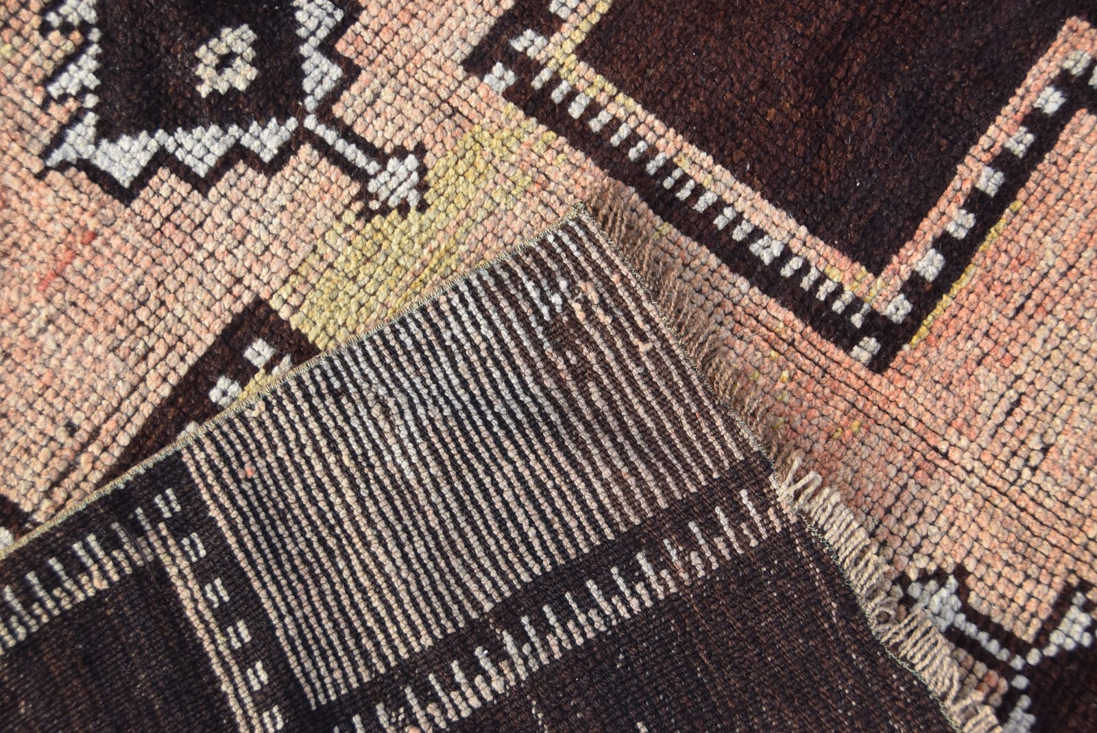 5,1×10,1 ft Rug, Vintage Turkish Rug, Brown Wool Rug