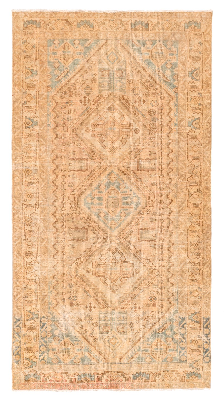 Vintage 5’0″ x 9’7″ Traditional Hand Knotted Vegetable Dye Wool Area Rug