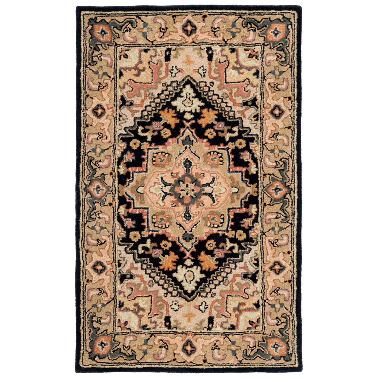 SAFAVIEH Heritage HG625Z Handmade Black / Gold Rug