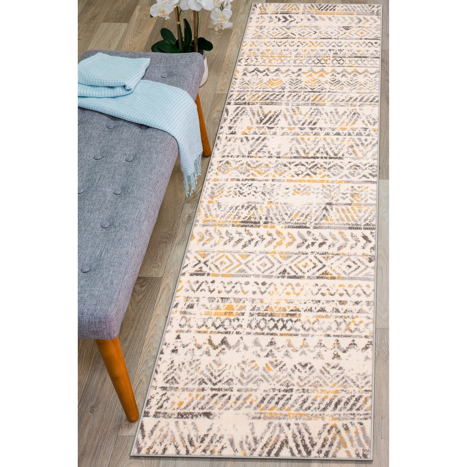 Rugshop Carpet Rug Runner Geometric Distressed Bohemian Kitchen Runner Rugs 2×7