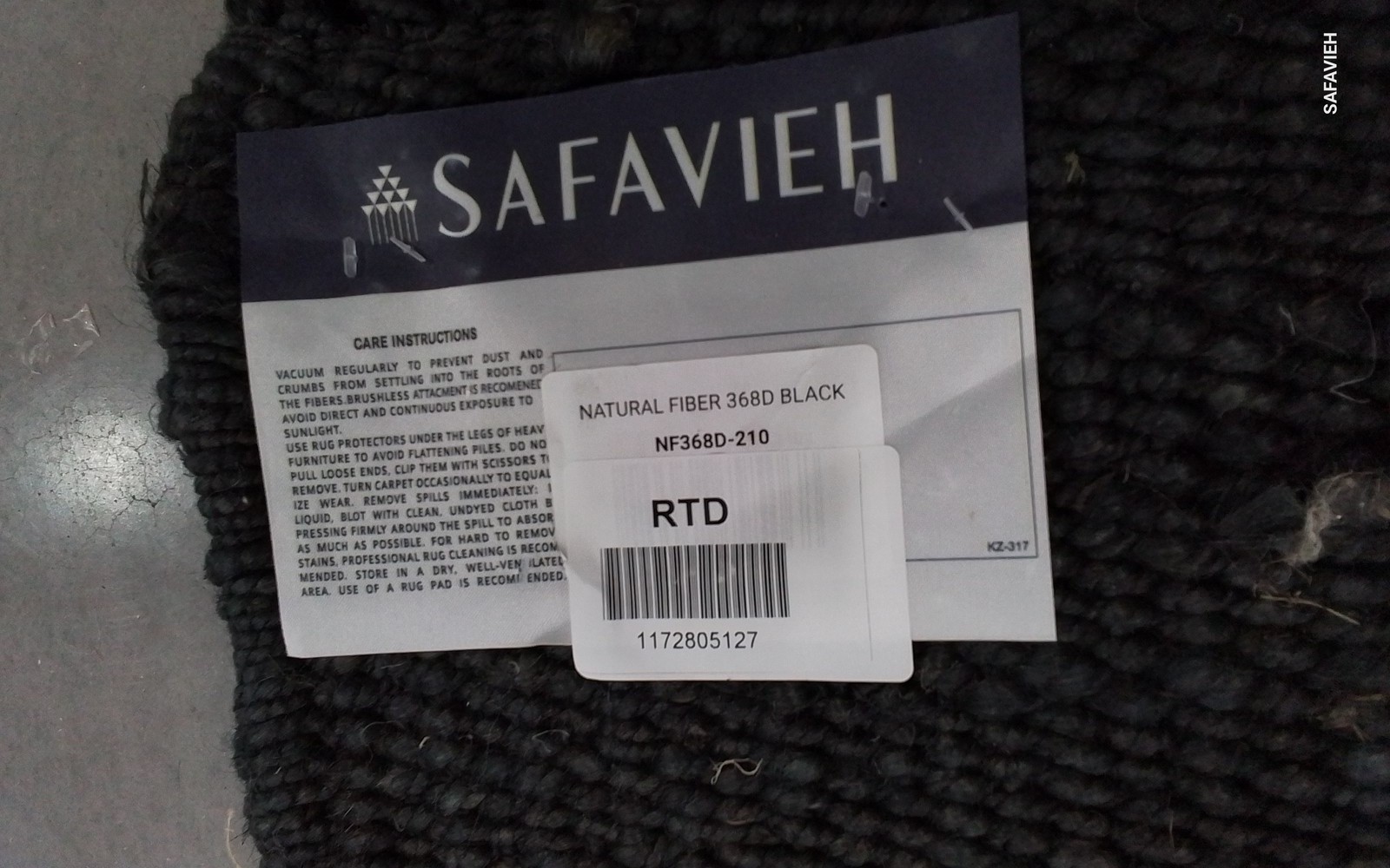 BLACK 2′-6″ x 10′-0″ Flaw in Rug, Reduced Price 1172805127 NF368D-210