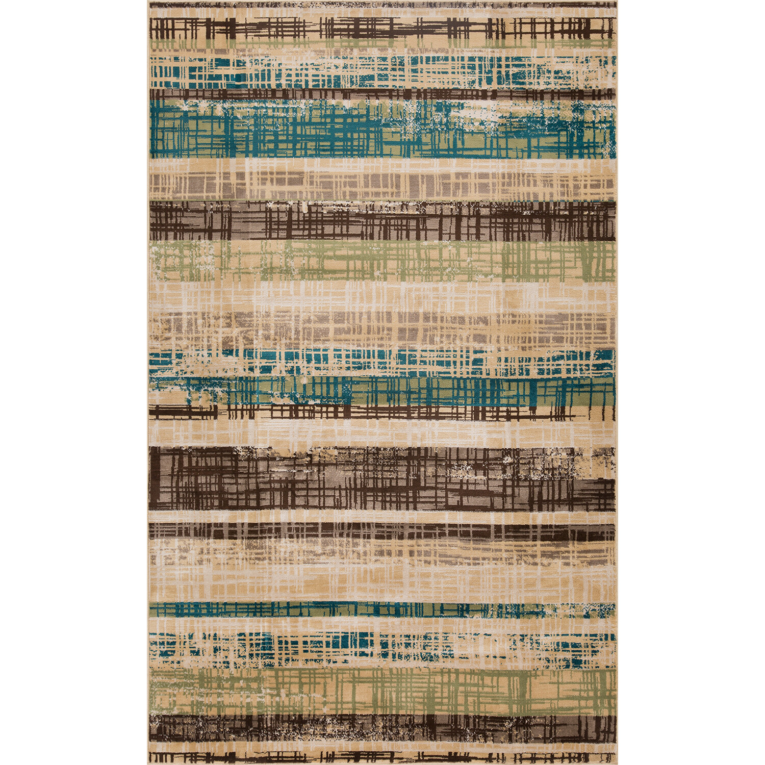 Modern Striped Indoor Area and Runner Rug with Jute Backing by Blue Nile Mills