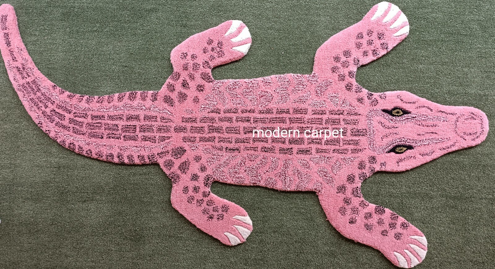 Crocodile Rugs 3×6 Feet Handmade 100% Woolen Hand Tufted For Home Decoration