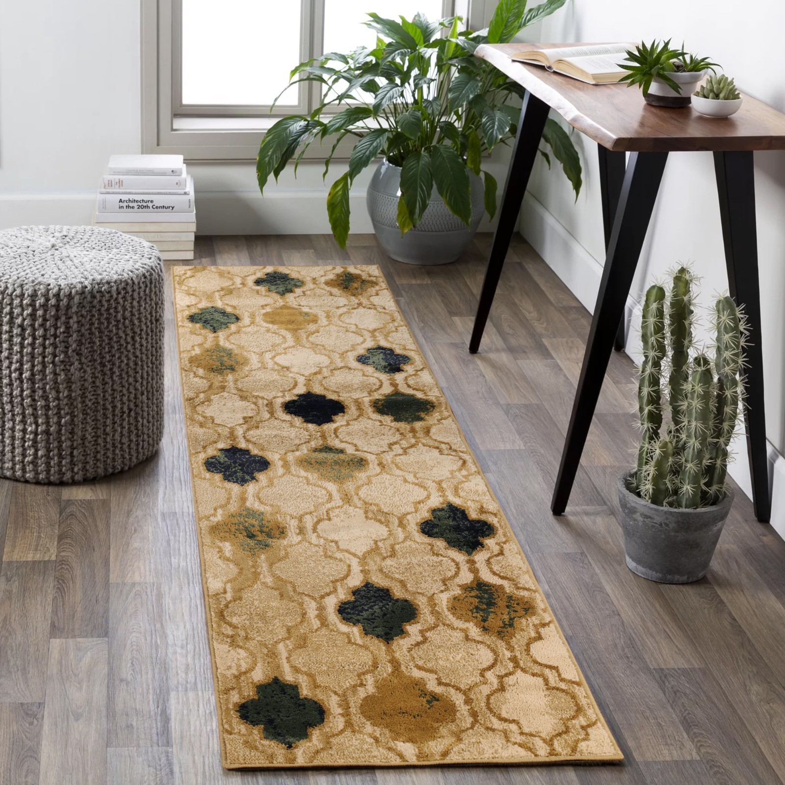Viking Geometric Trellis Modern Anti Static Colorfast Moth Proof Indoor Area Rug