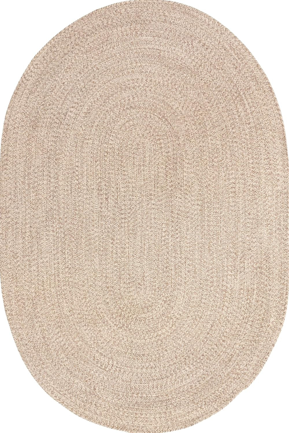 Oval 3′ X 5′ Solid Hand Braided Indoor/Outdoor Area Rug, Pet-Friendly, High Traf