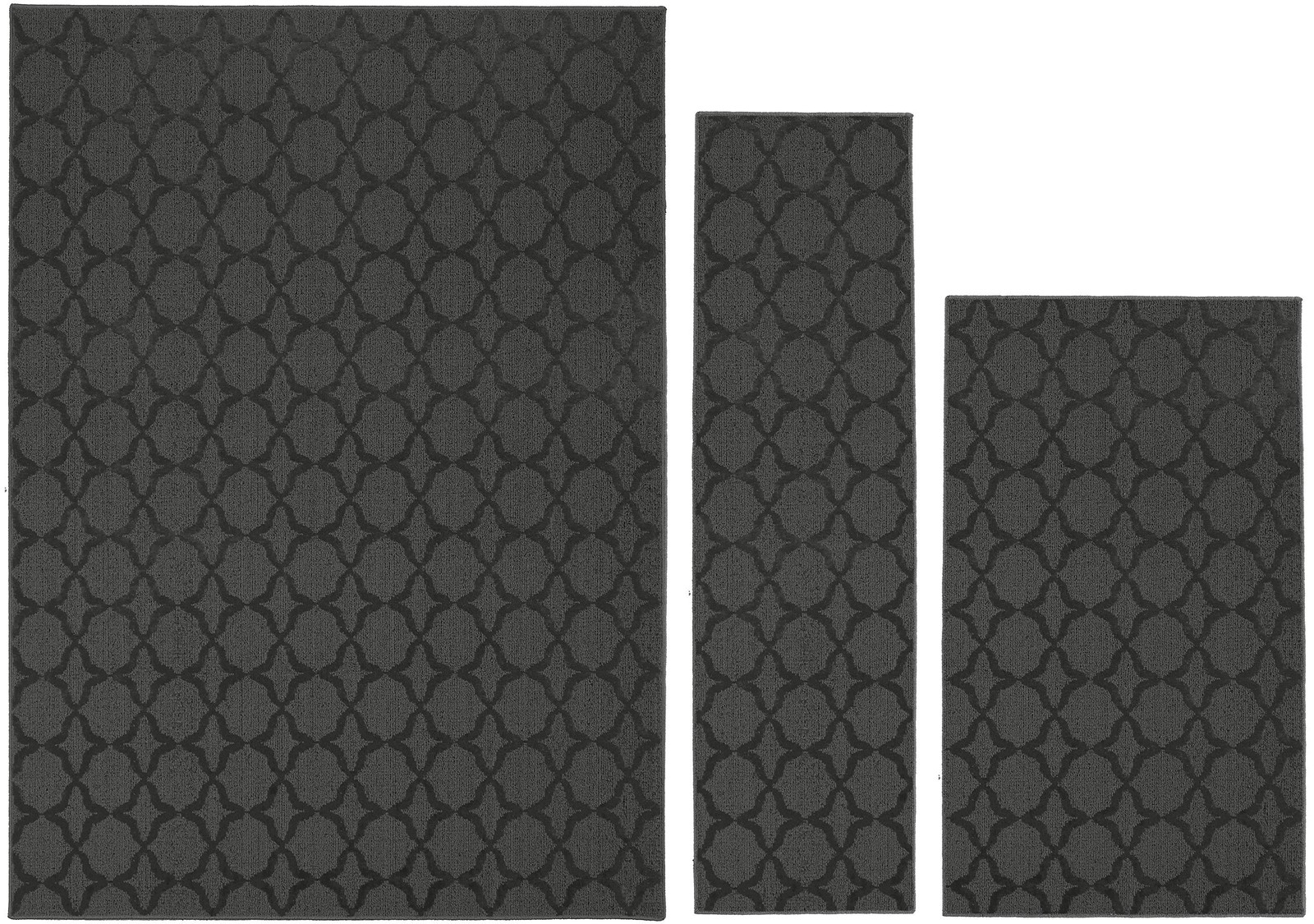 Garland Rug Sparta 3 Piece Area Rug Set (5’x7′, 3’x4′, 24×60) Cinder Gray, 3-Pie
