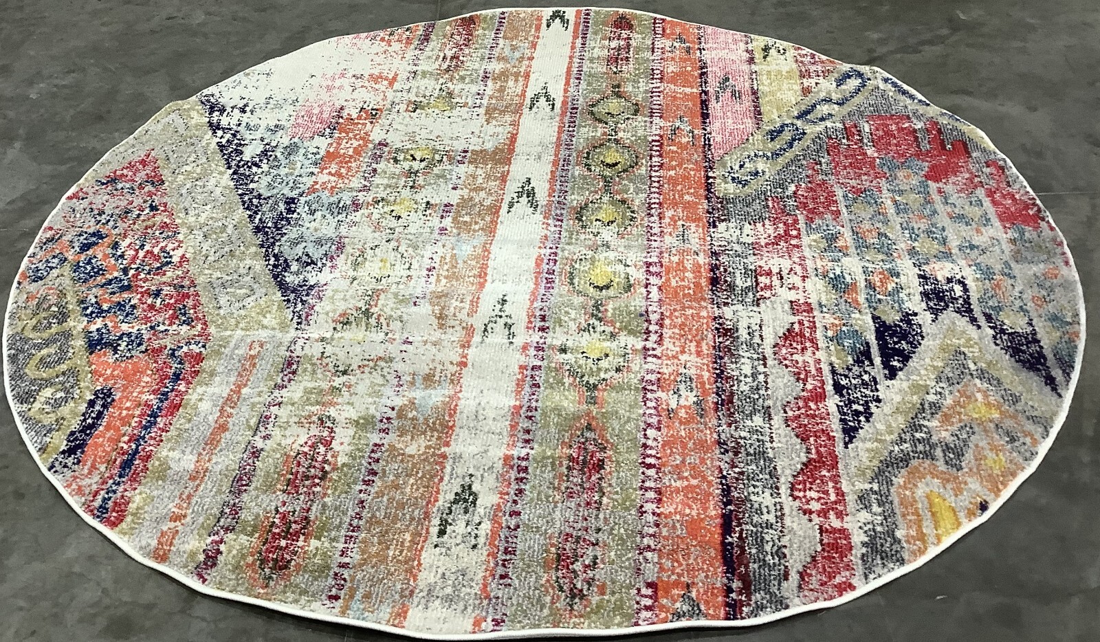 LIGHT GREY / MULTI 6′-7″ x 6′-7″ Flaw in Rug Reduced Price 1172679416 MNC222G-7R