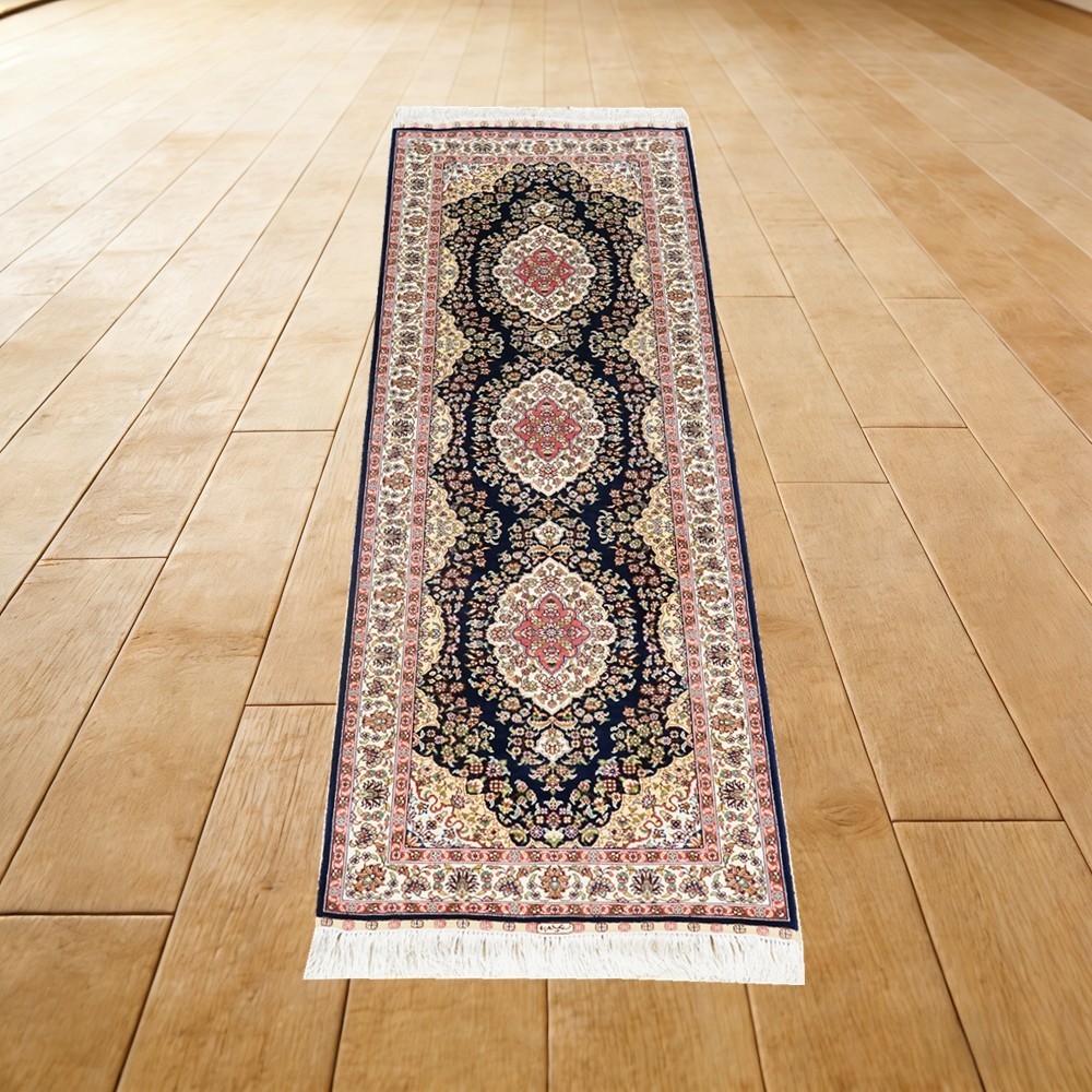 2x6ft Long Handmade silk Rug Runner Hand-knotted Carpet for Corridor 944A