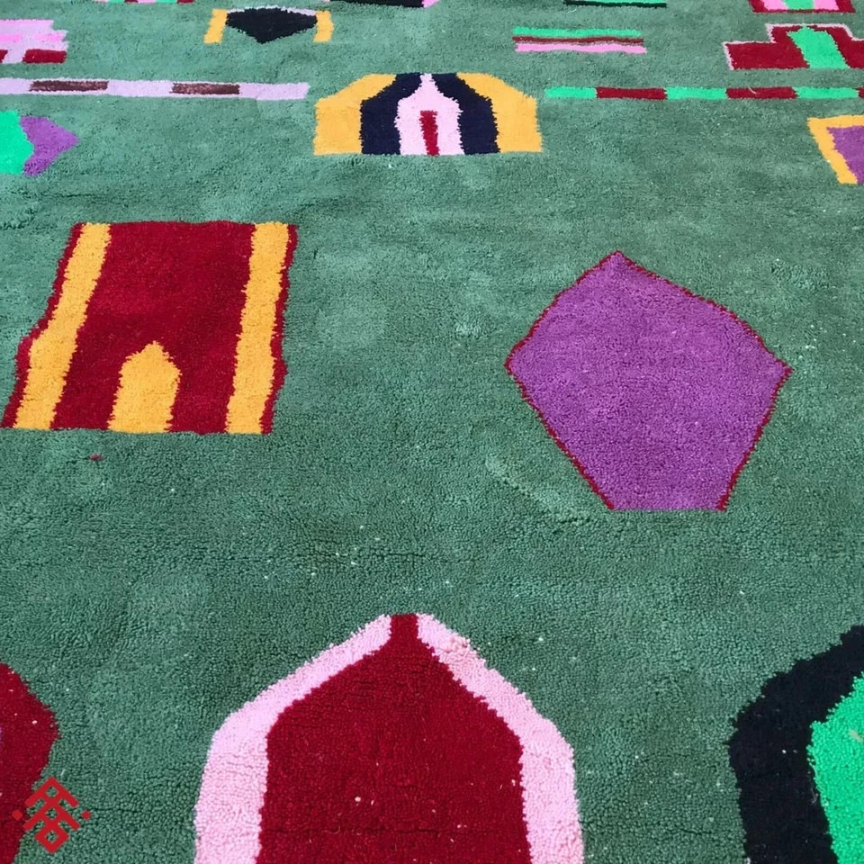 its trending Hand knotted, Beni Ourain rug, all wool Bathroom living room kitche