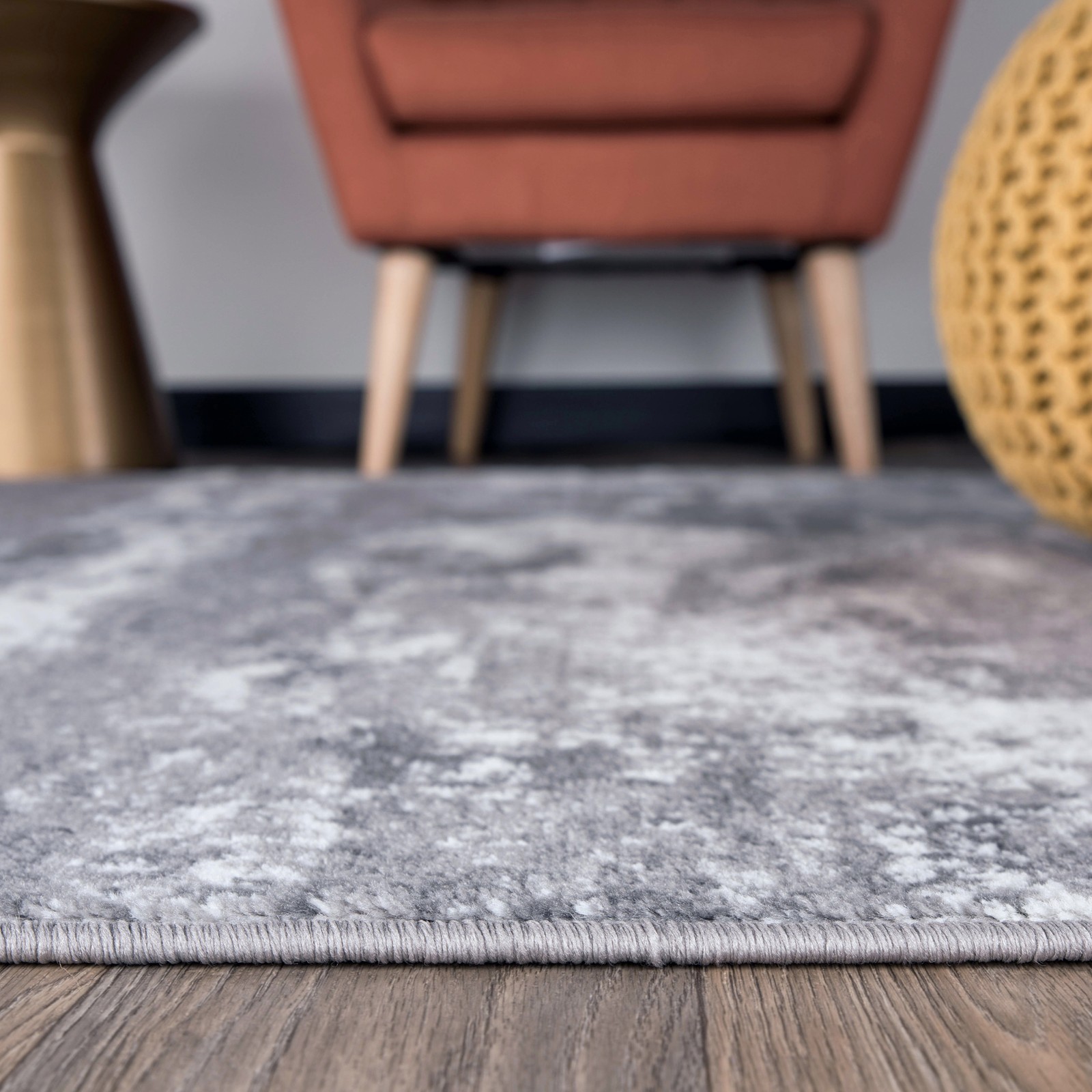 Rugshop Gray Rug Distressed Abstract Watercolor Rugs for Living Room Bedroom Rug