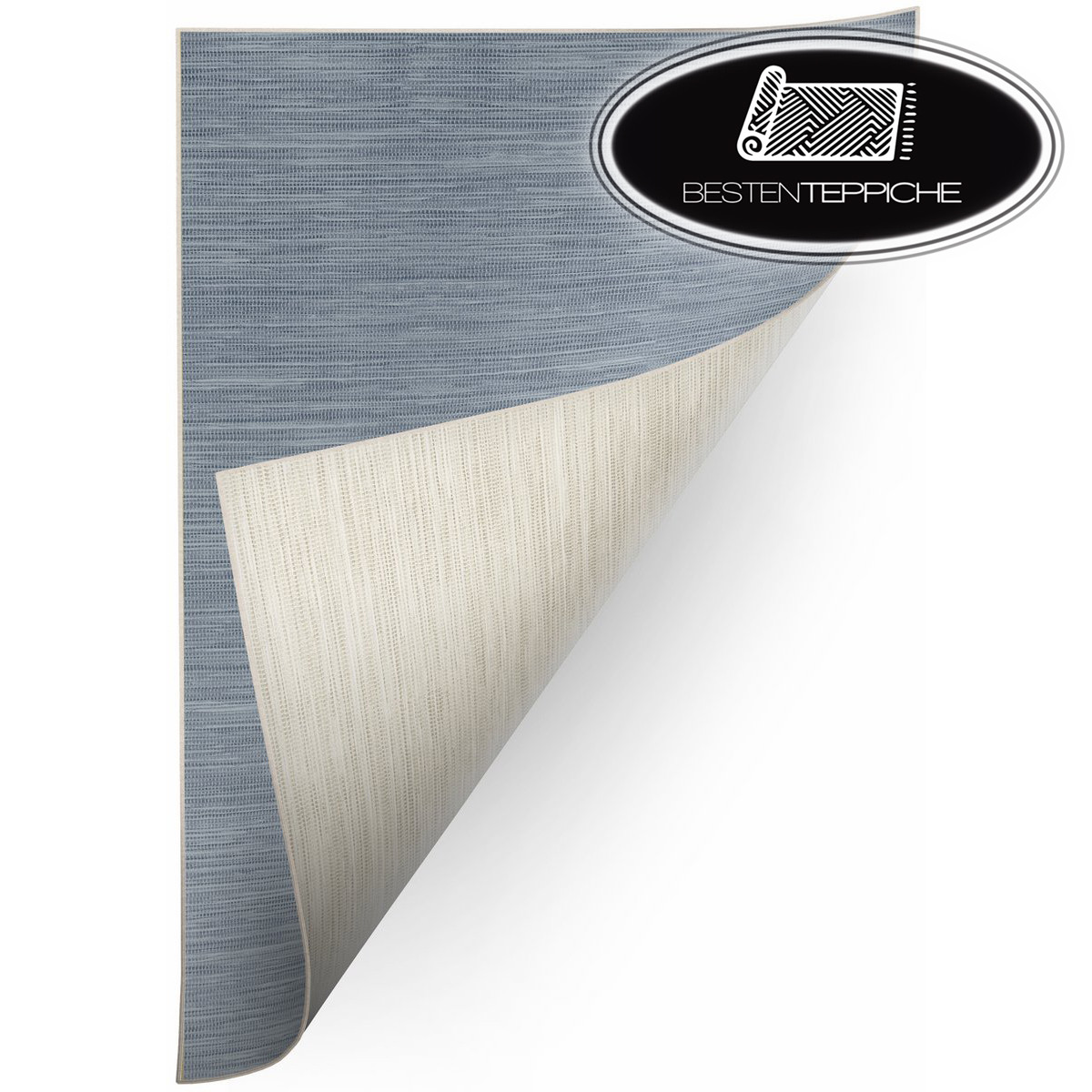 Sisal Rug ‘Double’ Double Sided Blue Beige Teppichflachweb Wipe Clean Messy