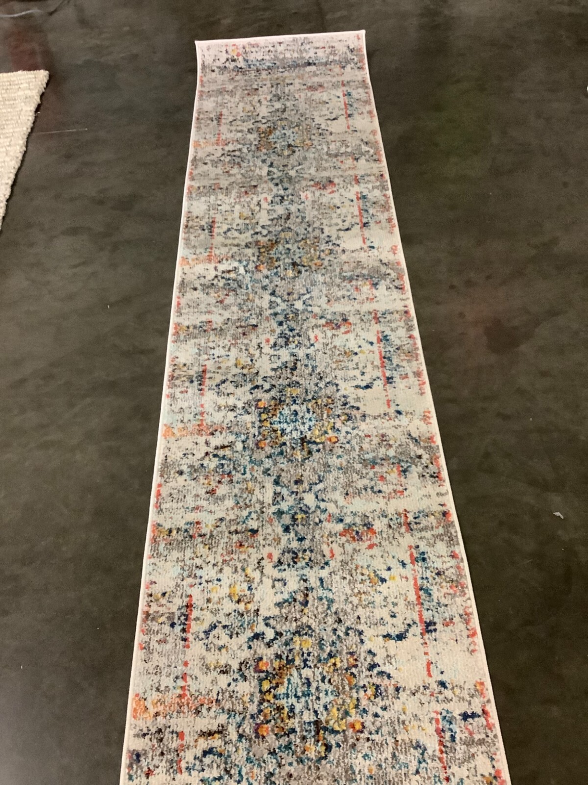 CREAM / BLUE 2′-2″ X 14′ Flaw in Rug, Reduced Price 1172667176 MAD474B-214
