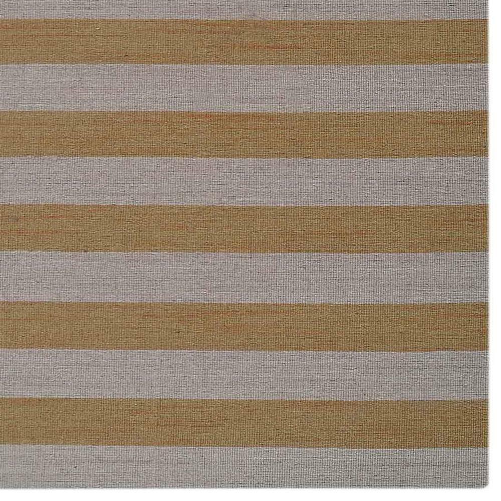 Hand Woven Flat Weave Kilim Wool Area Rug Contemporary Cream Gold BBH BBD00107