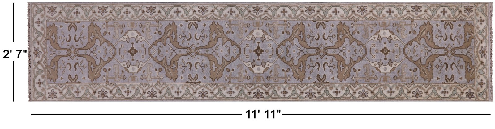 Runner Turkish Oushak Handmade Wool Rug 2′ 7″ X 11′ 11″ – Q1164