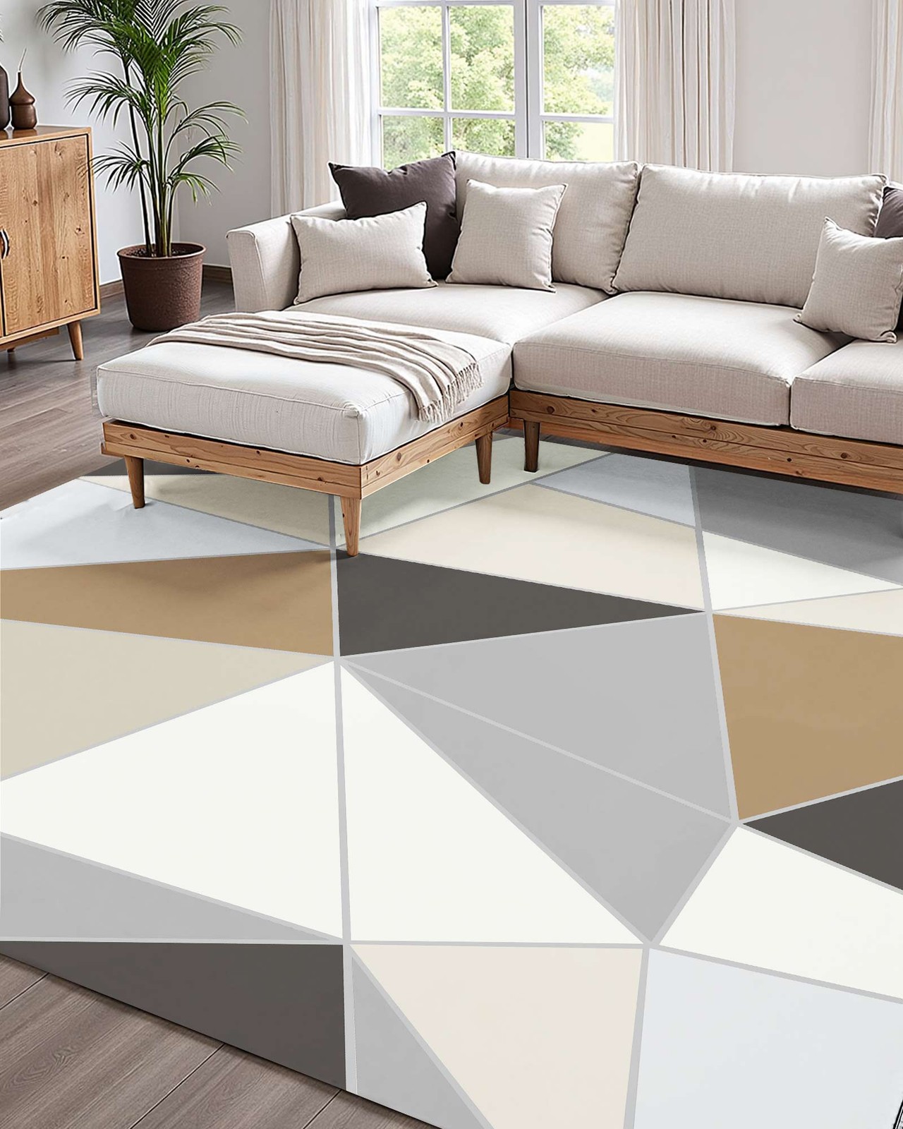 VEVOR Large Area Rug 5 x 7 ft Anti-Skid Tear-Resistant Floor Mat Charcoal Gray