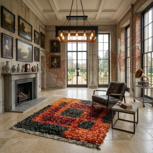 Luxury Genuine Leather Shag Rug –Hand-Finished Designer Floor Decor Australia 64