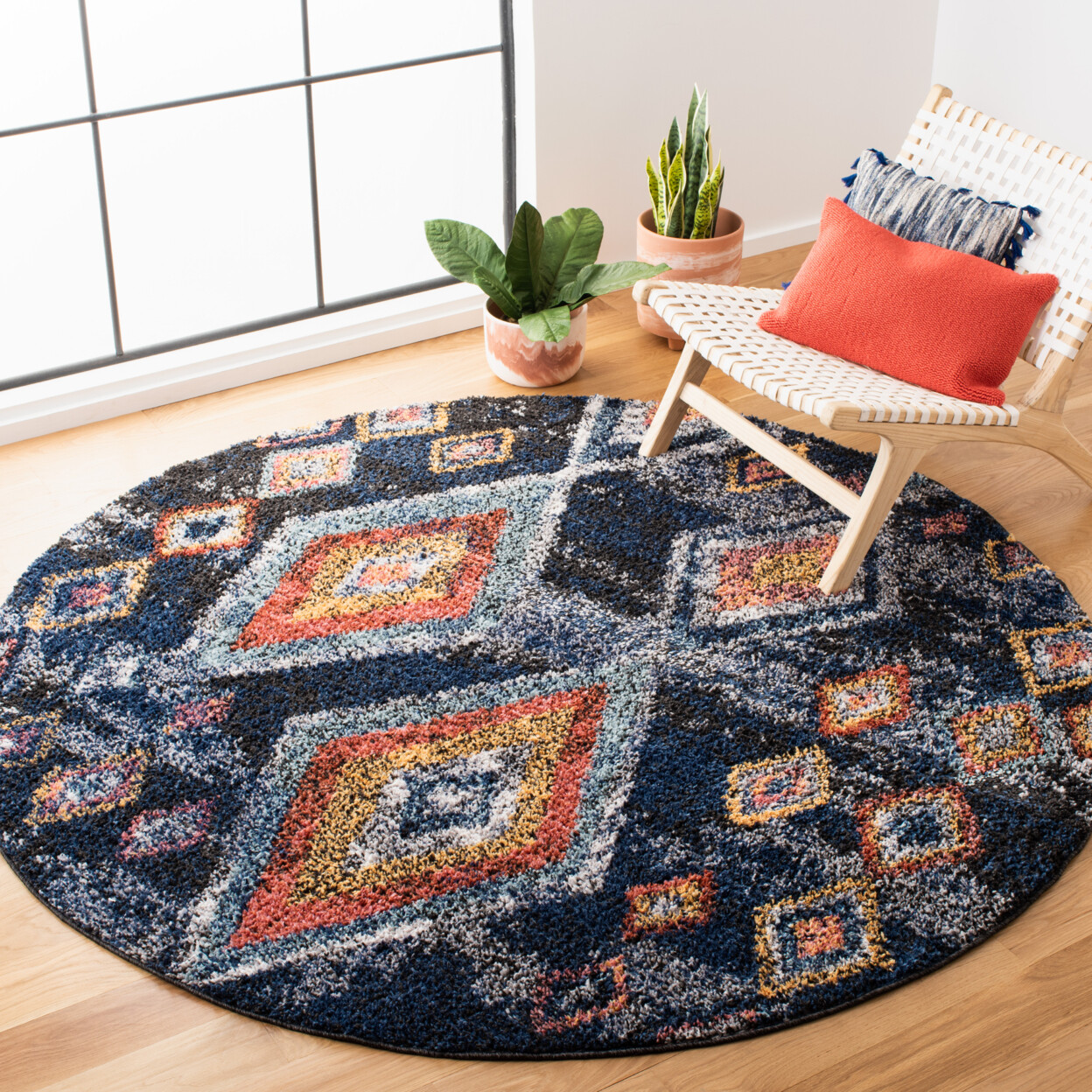 SAFAVIEH Morocco Collection MRC941N Navy / Multi Rug
