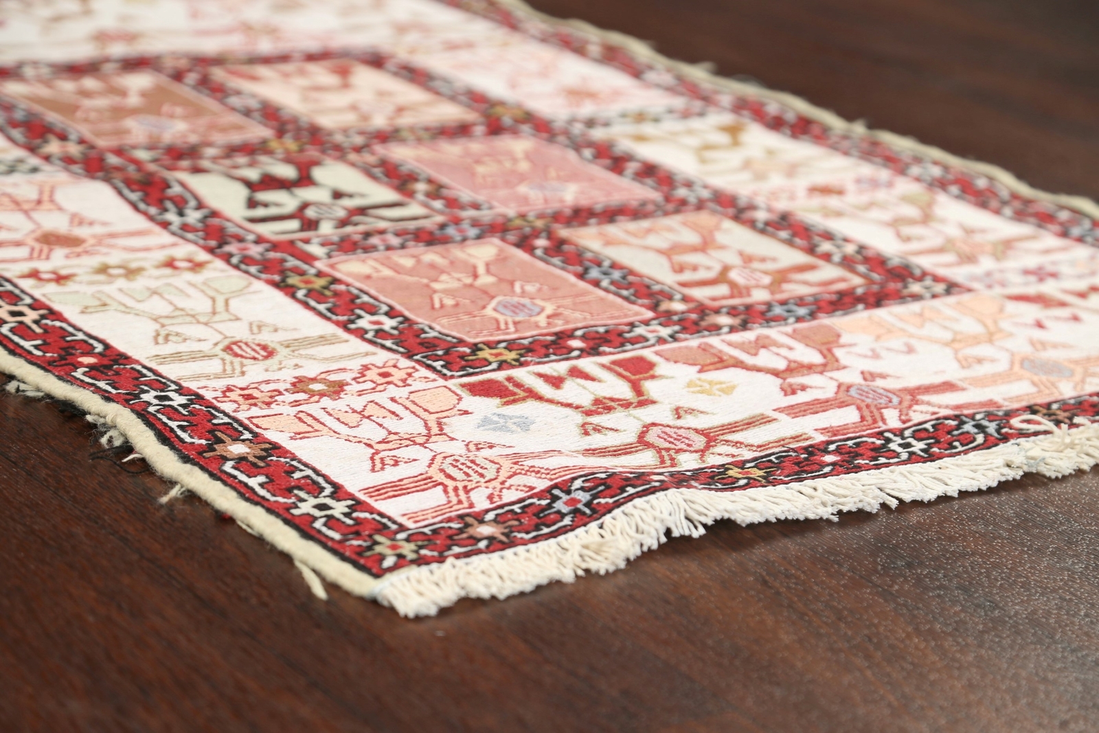 100% Silk Kilim-Sumak Geometric Oriental Area Rug Flat-Weave Tribal Carpet 3’x4′