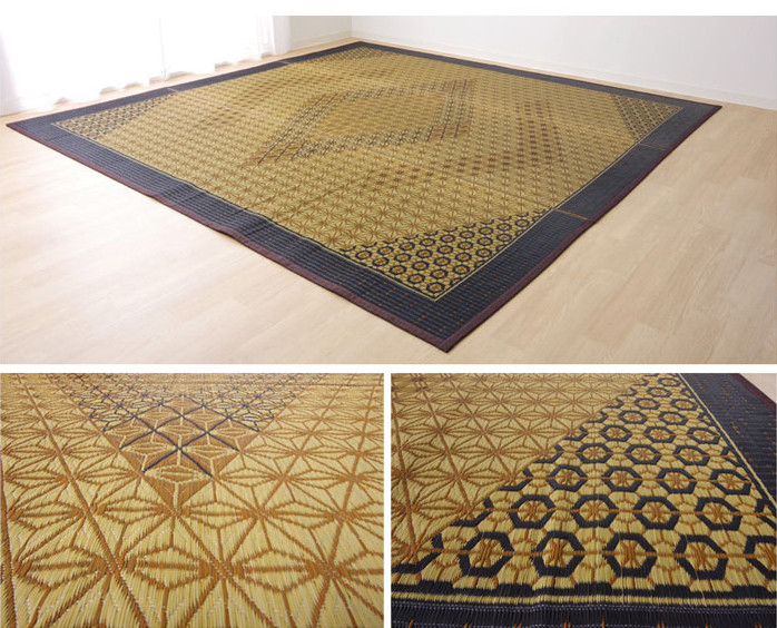 Japane Tatami Mat Japanese rush grass Modern Igusa Carpet Rug Gray Brown IKEHIKO