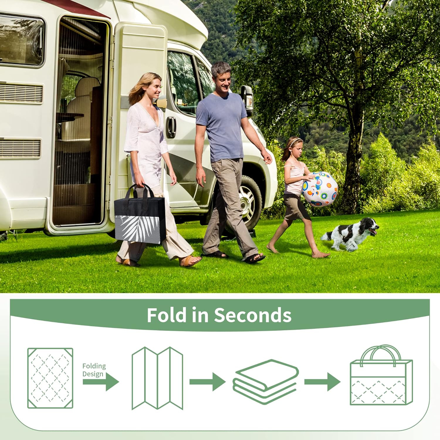 Waterproof Reversible Outdoor Rug For Patio Camping RV Picnic Deck And Backyard!