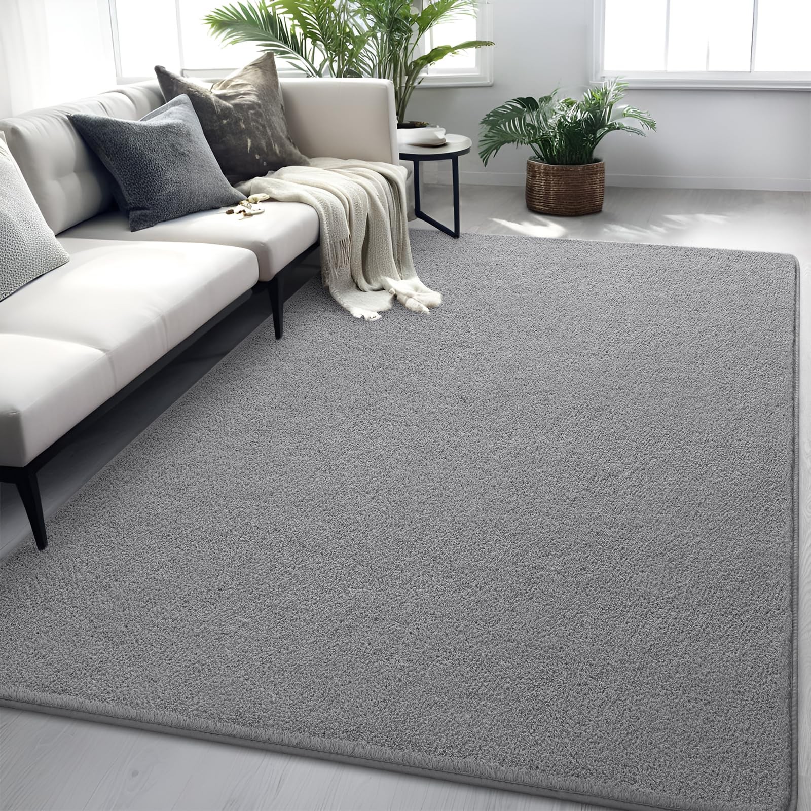 FALARK 4×6 Grey Area Rug Modern Aesthetic 4′ x 6′ (Rectangular), A-