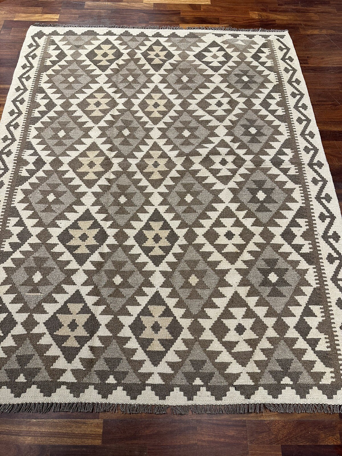 Natural Tribal Hand-Made Kilim Area Rug 5×7