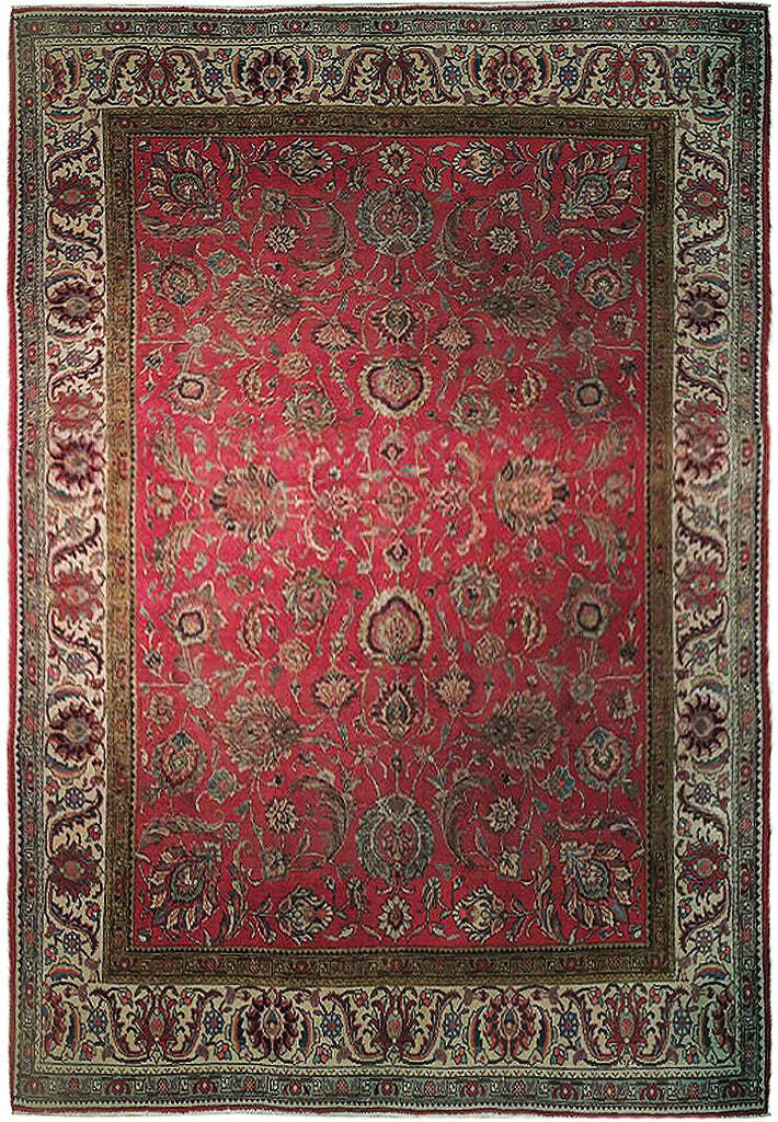 9′ x 12′ Vintage Perssiaan Tabreez Mahal Rug PERFECT CONDI 73897