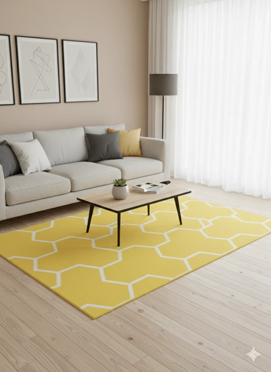 6×9 Feet Sale Large Modern Yellow Area Rugs Abstract Carpet Living Room Non Slip