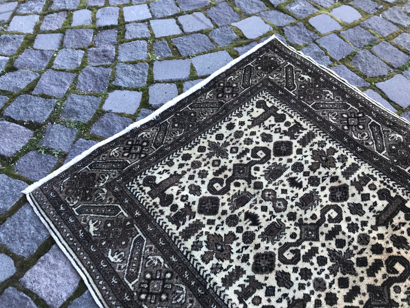 Bohemian Area Rug Handmade Wool Rug Turkish Vintage Traditional Rug 2,8 x 4,2 ft