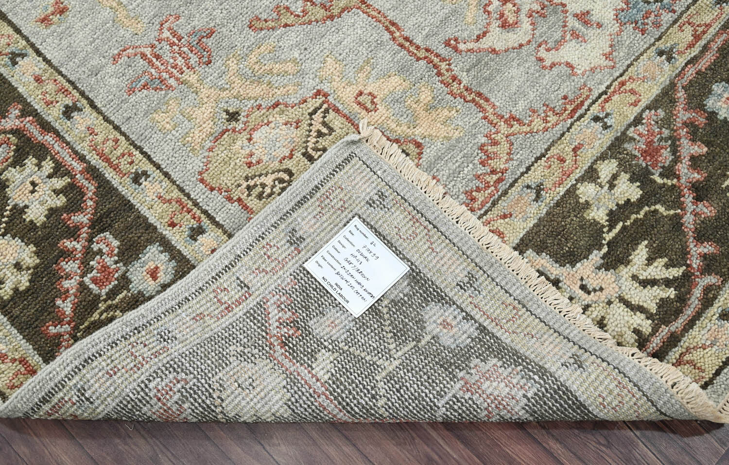 9’6”x13’6” Moss Hand Knotted Traditional Oushak Wool Area Rug