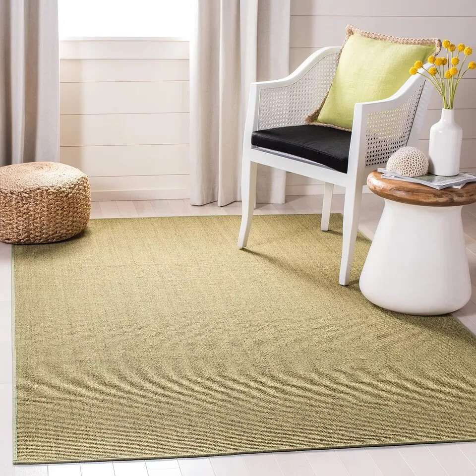MARTHA STEWART x SAFAVIEH 3′ x 5′ Green MSR9501Y Farmhouse Sisal & Jute Accen…