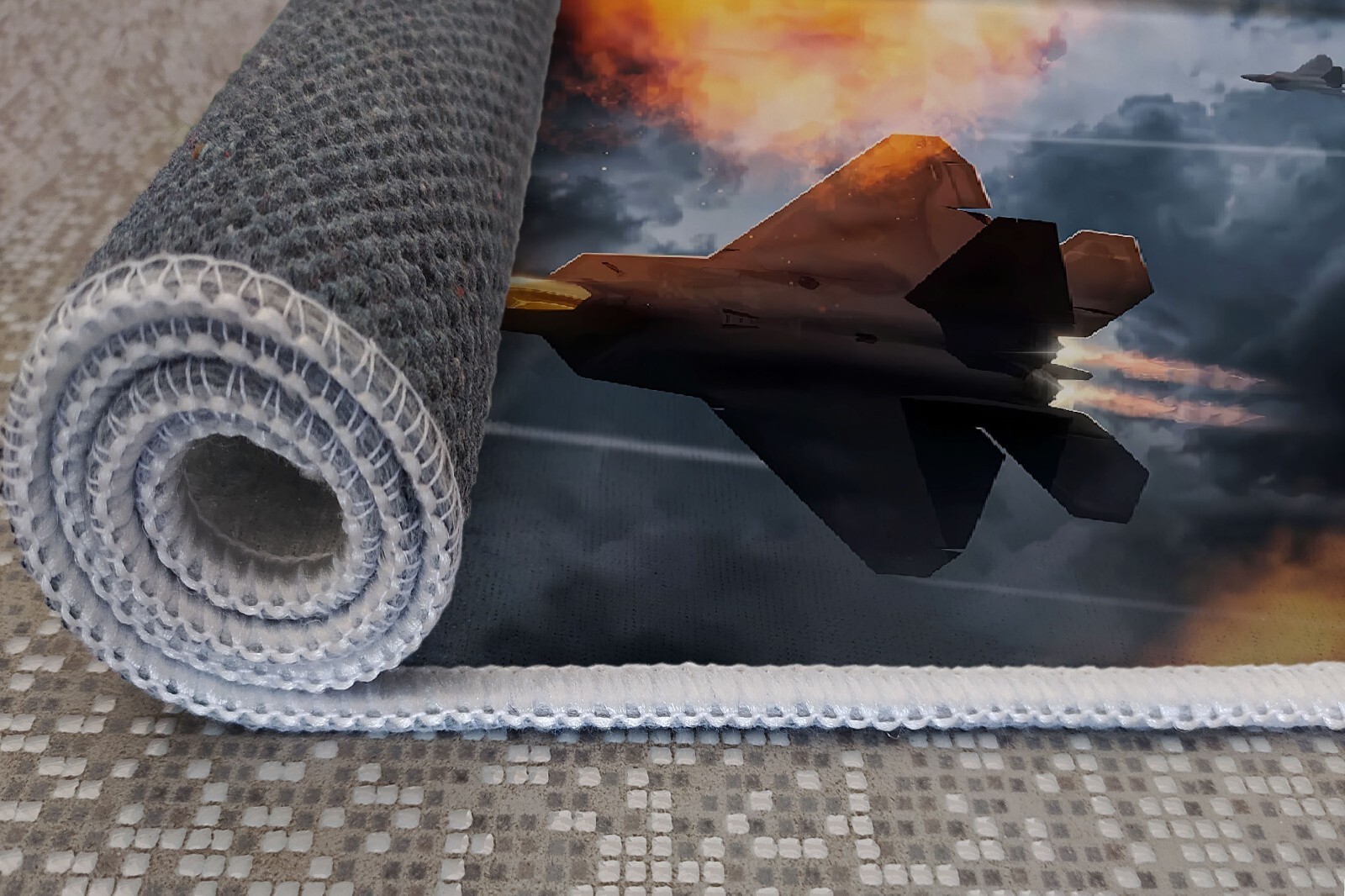 F22 Raptor Fighter Jet, F22, Raptor, Fighter Jet, Army Decor Rug, Plain Rug