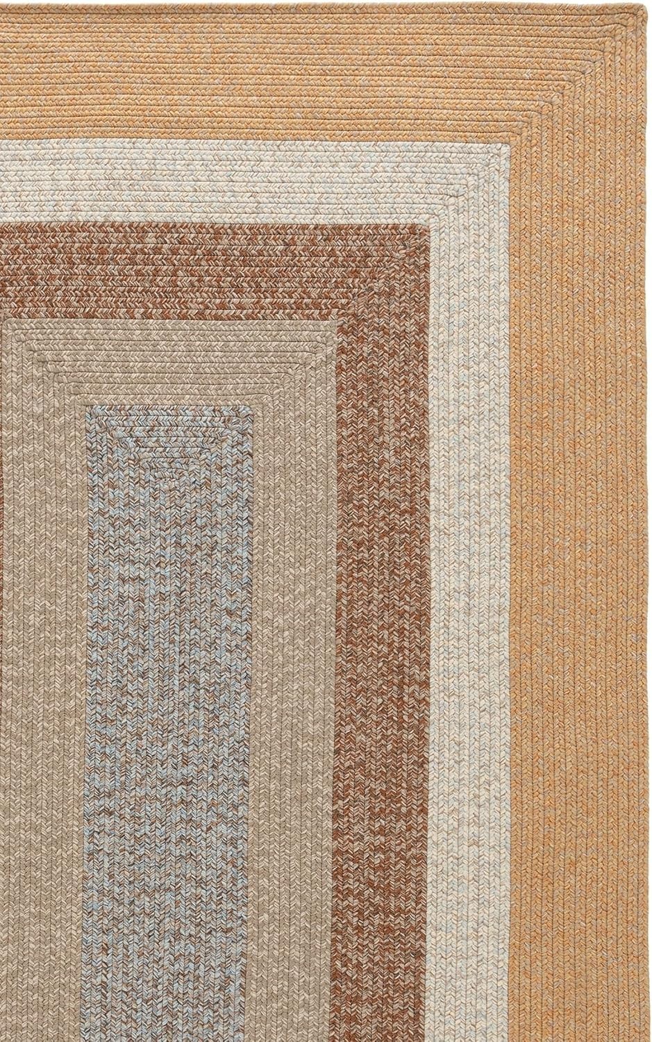 Washable Rug Outdoor Braided Collection – 2′ x 3′, Brown & Light Brown, Handm…