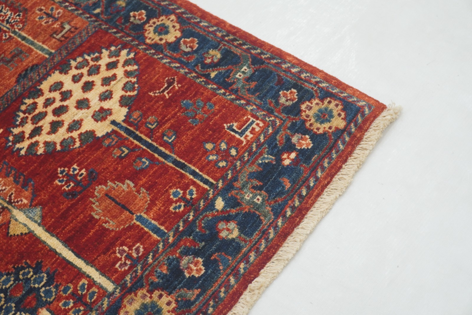 3×4 ft Red Gabbeh Afghan Hand Knotted Tribal Area Rug