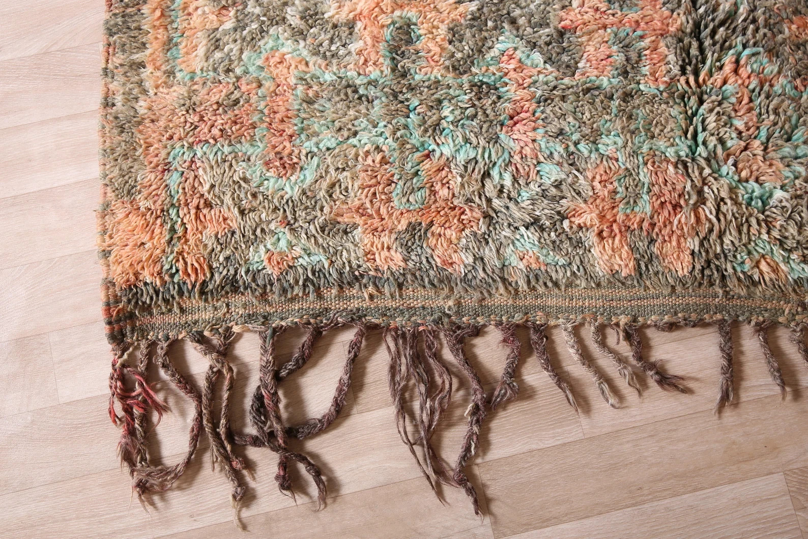 Vintage Moroccan Rug Box Design Multicolor Handmade Area Rug & Carpet.
