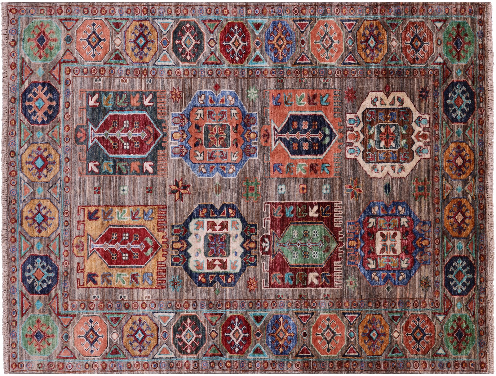 Fine Turkmen Ersari Hand-Knotted Rug 3′ 7″ X 4′ 8″ – Q16465