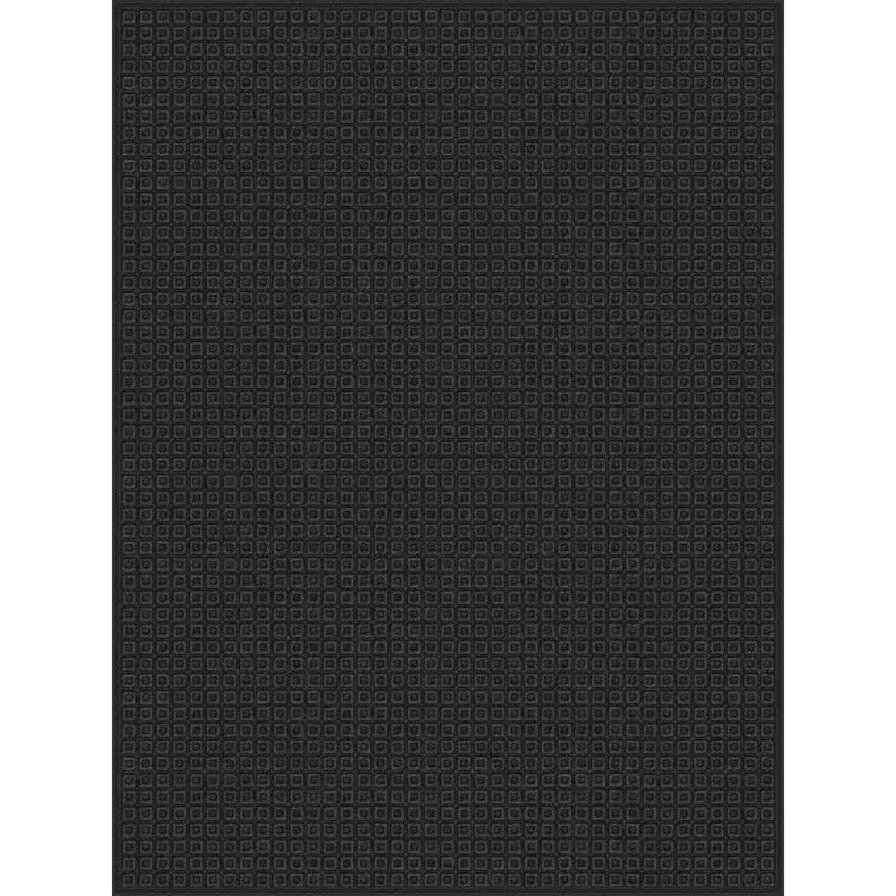 Recycled Onyx 6 Ft. X 8 Ft. Fiber and Rubber Non-Slip Indoor Outdoor Commercial