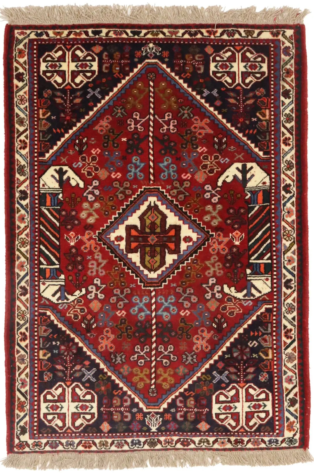 3’5X5 ft Handmade Wool Rug Equestrian Tribal Design Farmhouse Oriental Carpet